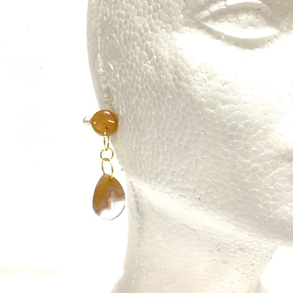 HANDMADE Tiered Metallic Dangle Fashion Earrings, Gift for Her Woman Girl - Picture 2 of 9